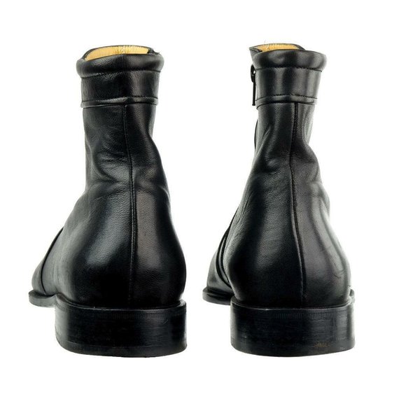 NORSTROM Flex Construction Ankle Boots Buttery Leather Black Sz. 10.5 EE ITALY main image 7